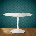 Table Tulipe Eero Saarinen H 74 po, céramique polie, fabriquée en Italie - Écarlate Viadurini