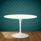 Table Tulipe Eero Saarinen H 74 cm en céramique Moonè, fabriquée en Italie - Écarlate Viadurini