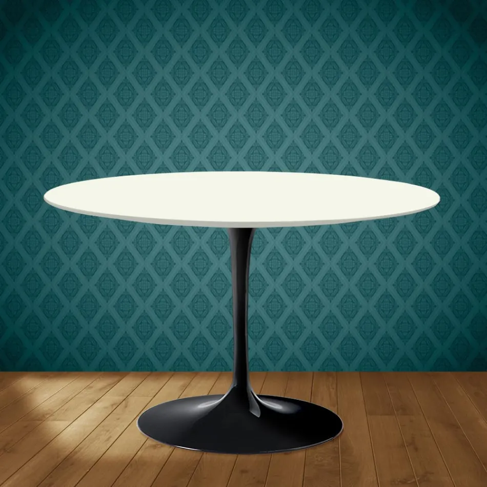 Table Tulipe Eero Saarinen H 74 cm en céramique Moonè, fabriquée en Italie - Écarlate Viadurini