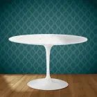 Table Tulipe Eero Saarinen H 74 cm en céramique Salina, fabriquée en Italie - Écarlate Viadurini