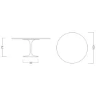 Table Tulipe Eero Saarinen H 74 cm en céramique Salina, fabriquée en Italie - Écarlate Viadurini