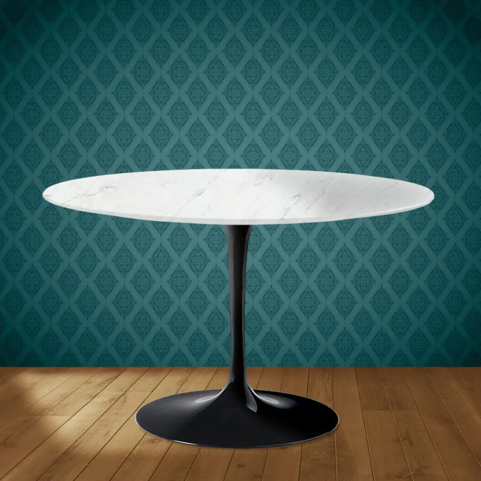 Table Tulipe Eero Saarinen H 74 cm en céramique Salina, fabriquée en Italie - Écarlate Viadurini