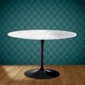 Table Tulipe Eero Saarinen H 74 cm en céramique Salina, fabriquée en Italie - Écarlate