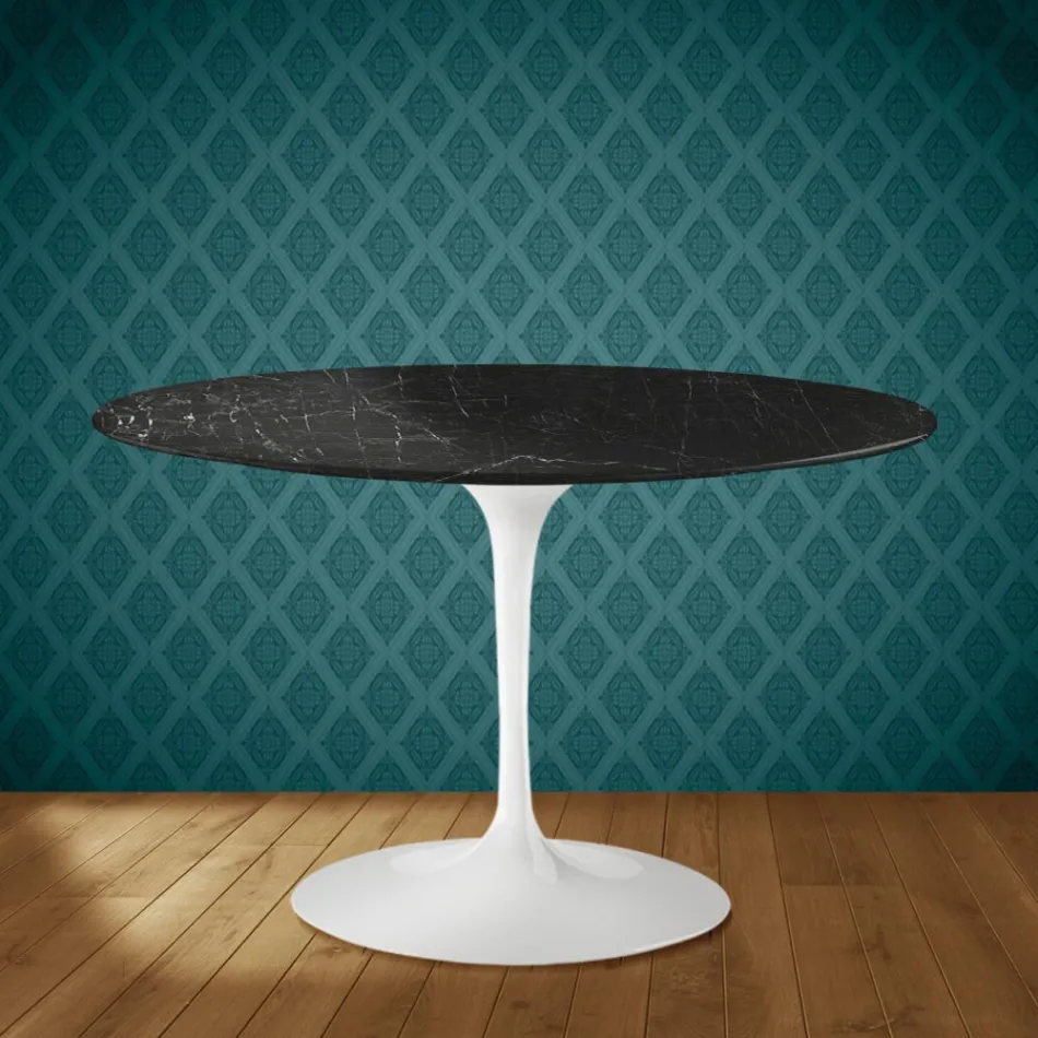 Table Tulipe Eero Saarinen H 74 cm en céramique Somnia, fabriquée en Italie - Écarlate Viadurini