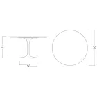 Table Tulipe Eero Saarinen H 74 en marbre de Carrare Statuarietto Made in Italy - Ecarlate Viadurini