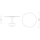 Table Tulipe Eero Saarinen H 74 en marbre Emperador foncé Made in Italy - Ecarlate Viadurini