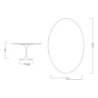 Table ovale Tulipe Eero Saarinen H 74 cm en céramique brillante, fabriquée en Italie - Écarlate Viadurini