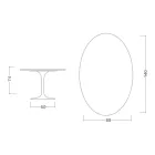 Table ovale Tulipe Eero Saarinen H 74 cm en céramique Moonè, fabriquée en Italie - Écarlate Viadurini
