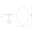 Table ovale Tulipe Eero Saarinen H 74 cm en céramique Moonè, fabriquée en Italie - Écarlate Viadurini
