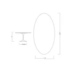 Table ovale Tulipe Eero Saarinen H 74 cm en céramique Moonè, fabriquée en Italie - Écarlate Viadurini