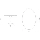 Table ovale Tulipe Eero Saarinen H 74 cm en céramique Moonè, fabriquée en Italie - Écarlate Viadurini