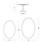 Table Tulipe Eero Saarinen H 74 Ovale en Céramique Morpheus Fabriquée en Italie - Écarlate Viadurini