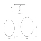 Table Tulipe ovale Eero Saarinen H 74 en céramique Rem, fabriquée en Italie - Écarlate Viadurini