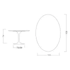 Table ovale Tulipe Eero Saarinen H 74 cm en céramique Salina, fabriquée en Italie - Écarlate Viadurini