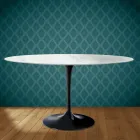 Table ovale Tulipe Eero Saarinen H 74 cm en céramique Salina, fabriquée en Italie - Écarlate Viadurini