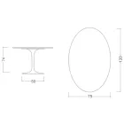 Eero Saarinen H 74 Table tulipe ovale en stratifié blanc liquide Made in Italy - Scarlet Viadurini