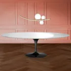 Table ovale Tulip H 74 d'Eero Saarinen en stratifié liquide, fabriquée en Italie - Écarlate Viadurini