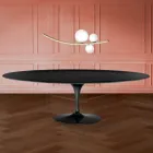 Table ovale Tulip H 74 d'Eero Saarinen en stratifié liquide, fabriquée en Italie - Écarlate Viadurini