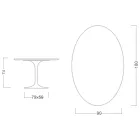 Table Tulipe Eero Saarinen H 74 Ovale en stratifié liquide noir Made in Italy - Scarlet Viadurini