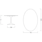 Eero Saarinen Table Tulipe H 74 Ovale en Marbre Noir Marquinia Made in Italy - Ecarlate Viadurini