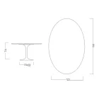 Eero Saarinen Table Tulipe H 74 Ovale en Marbre Noir Marquinia Made in Italy - Ecarlate Viadurini