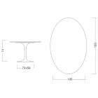Eero Saarinen H 74 Table tulipe ovale en marbre Alpi vert Made in Italy - Ecarlate Viadurini