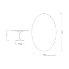 Eero Saarinen H 74 Table tulipe ovale en marbre Alpi vert Made in Italy - Ecarlate Viadurini