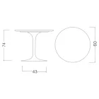 Table ronde Tulipe Eero Saarinen H 74 cm en céramique Domoos, fabriquée en Italie - Écarlate Viadurini