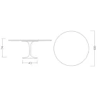 Table ronde Tulipe Eero Saarinen H 74 cm en céramique Domoos, fabriquée en Italie - Écarlate Viadurini