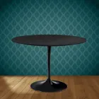 Table ronde Tulipe Eero Saarinen H 74 cm en céramique Domoos, fabriquée en Italie - Écarlate Viadurini