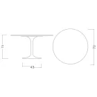 Table ronde Tulipe Eero Saarinen H 74 cm en céramique Marmorio, fabriquée en Italie - Écarlate Viadurini