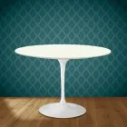 Table ronde Tulipe Eero Saarinen H 74 cm en céramique Moonè, fabriquée en Italie - Écarlate Viadurini