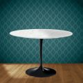 Table ronde Tulipe Eero Saarinen H 74 cm en céramique Salina, fabriquée en Italie - Écarlate