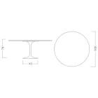 Table Tulipe Eero Saarinen H 74 Rond en marbre Arabescato Made in Italy - Ecarlate Viadurini