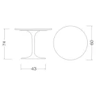 Table Tulipe Eero Saarinen H 74 Rond en marbre Arabescato Made in Italy - Ecarlate Viadurini