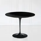 Table Tulipe Eero Sarinen H 73 avec plateau en stratifié liquide noir Made in Italy - Scarlet Viadurini