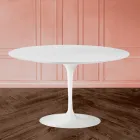 Table Tulip Eero Sarinen H 73 avec plateau MDF en stratifié liquide blanc - Scarlet Viadurini