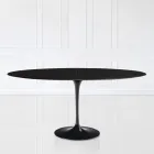 Tulip Table Eero Sarinen H 73 ovale extensible en stratifié liquide noir - Scarlet Viadurini