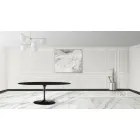 Tulip Table Eero Sarinen H 73 ovale extensible en stratifié liquide noir - Scarlet Viadurini