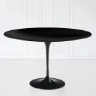 Table Tulipe Eero Sarinen H 73 Ovale en stratifié liquide noir Made in Italy - Scarlet Viadurini