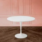 Table Tulipe Saarinen H 73 extensible en stratifié blanc liquide Made in Italy - Scarlet Viadurini
