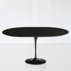 Table Tulipe Saarinen H 73 extensible en stratifié liquide noir Made in Italy - Scarlet Viadurini