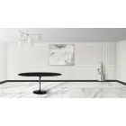 Table Tulipe Saarinen H 73 extensible en stratifié liquide noir Made in Italy - Scarlet Viadurini