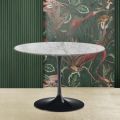 Table Tulipe Saarinen H 74 avec plateau rond en marbre Arabescato Made in Italy - Ecarlate