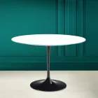Table Tulipe Saarinen H 73 Rond en Céramique Blanc Absolu Made in Italy - Scarlet Viadurini