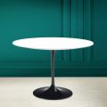 Table Tulipe Saarinen H 73 Rond en Céramique Blanc Absolu Made in Italy - Scarlet