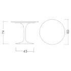Table Tulipe Saarinen H 73 Rond en céramique Calacatta Michelangelo - Scarlet Viadurini