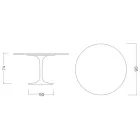 Table Tulipe Saarinen H 73 Rond en céramique Marquinia Made in Italy - Ecarlate Viadurini