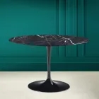 Table Tulipe Saarinen H 73 Rond en céramique Marquinia Made in Italy - Ecarlate Viadurini