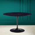 Table Tulipe Saarinen H 73 Round Ceramic Noir Laurent Made in Italy - Scarlet